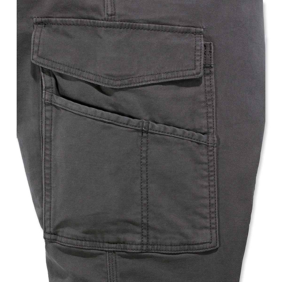 Carhartt Canvas Cargo Work Pant miesten housut, lähikuva sivutaskusta.