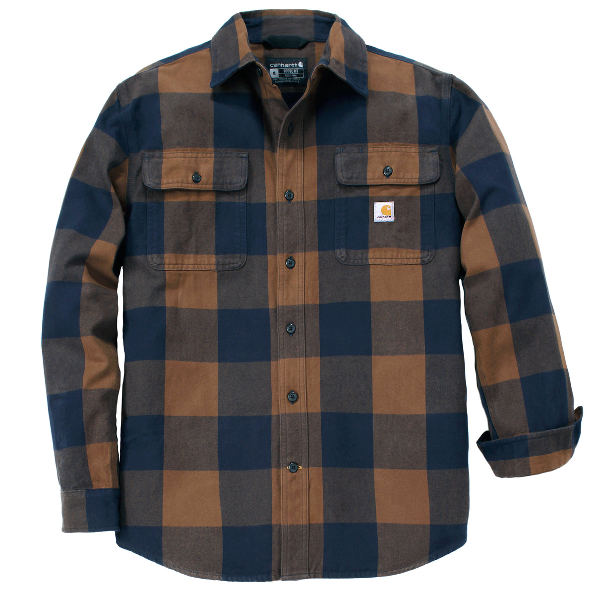Carhartt Hubbart Plaid Shirt on tyylikäs ruudullinen kauluspaita paksusta flanellikankaasta.