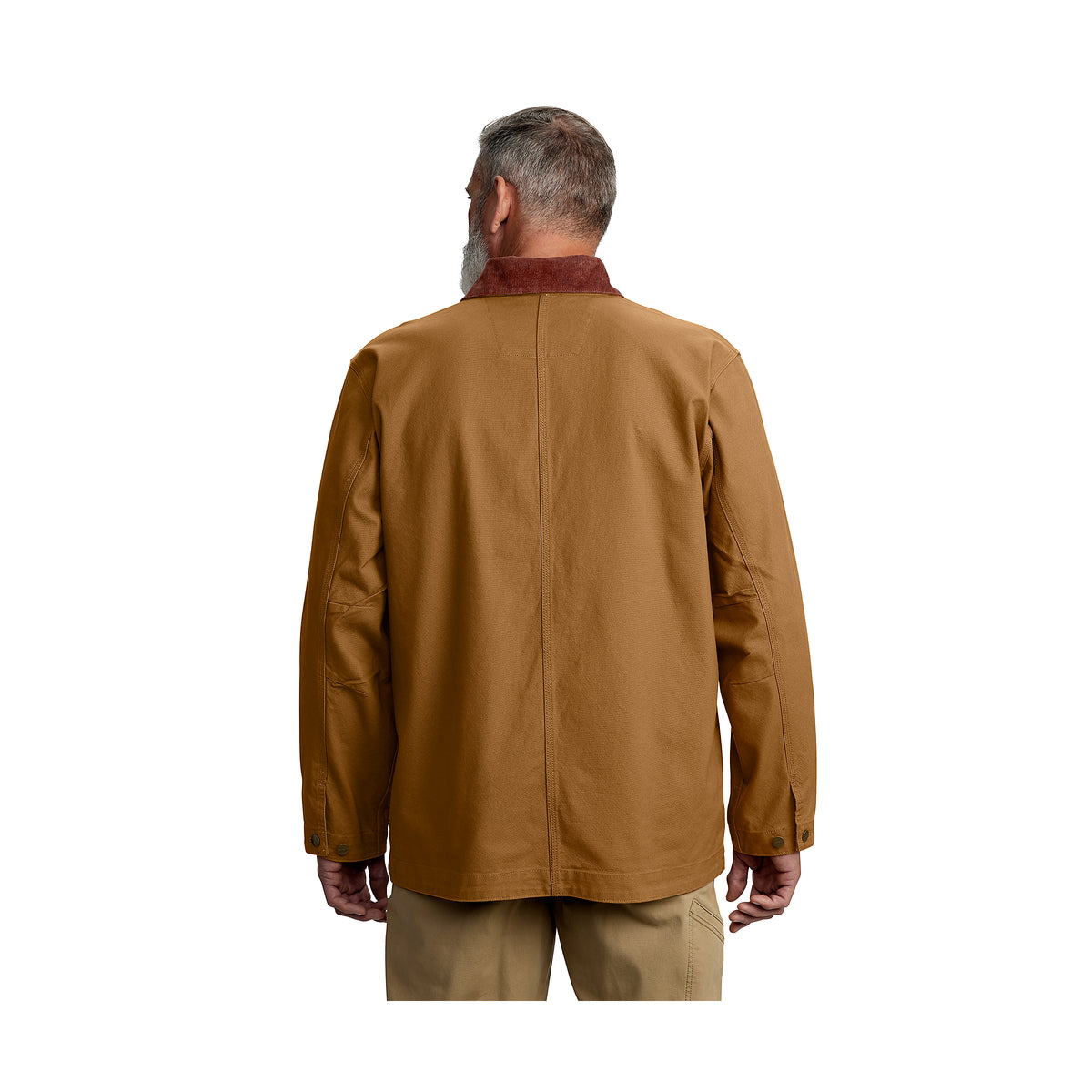Carhartt Iconic CO1 Chore Coat - miesten takki on ajaton työvaateklassikko. Kuvassa takki kuvattuna takaapäin miesmallin päällä.