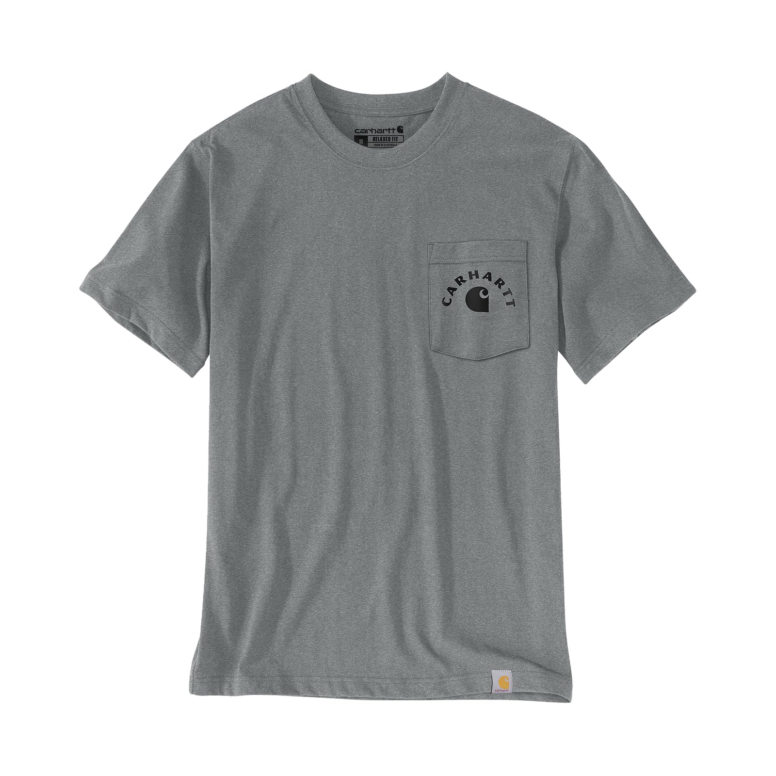 Carharttin harmaa miesten t-paita, jossa on rinnassa logo.