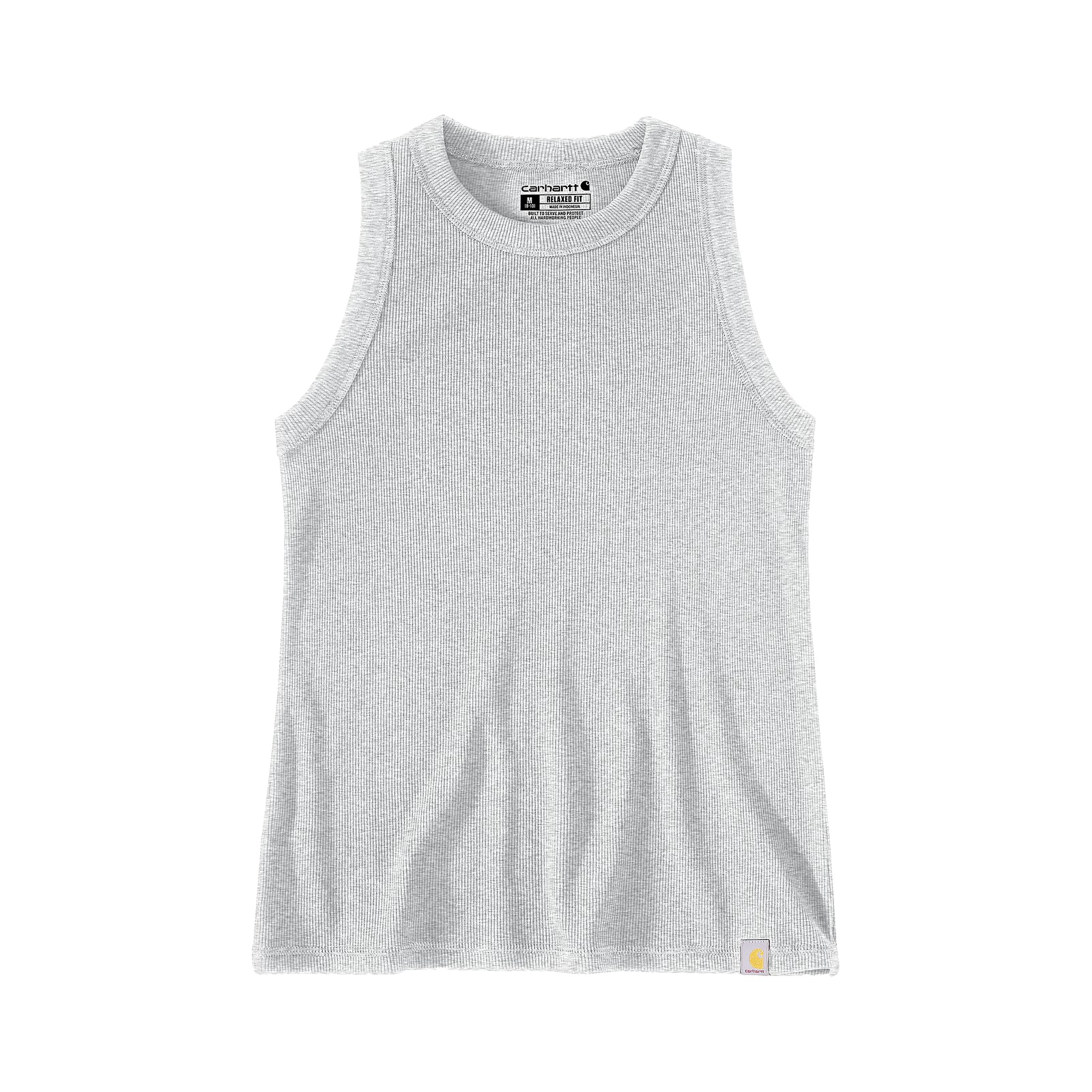 Carharttin hiaton naisten toppi joustavasta ribbineuloksesta. Harmaa väri.