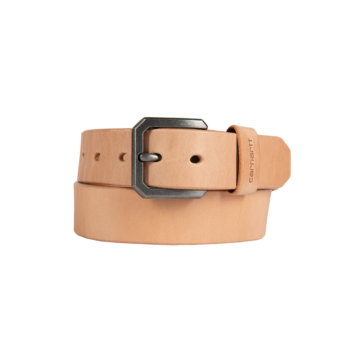 Tukevasta nahasta valmistettu Carharttin miesten vyö, jossa on metallinen solki.