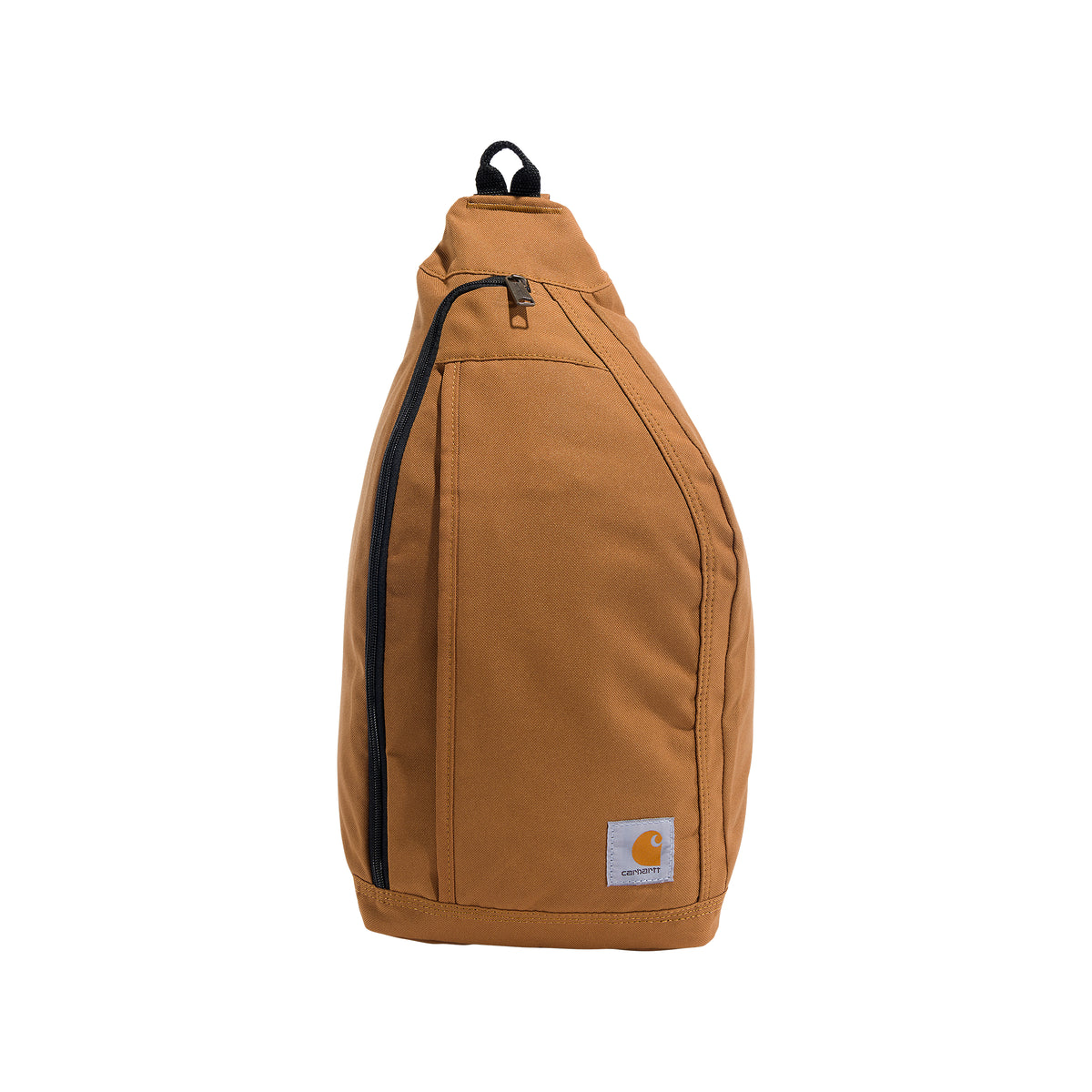 Tyylikäs ruskea Carharttin Sling Back -reppu tuotekuvassa.