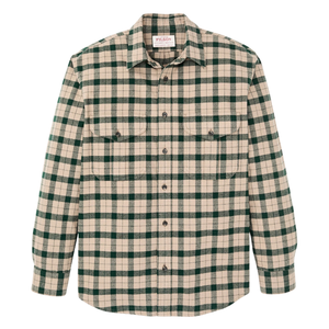 Filson Alaskan Guide Shirt miesten flanellipaita, beige/vihreäruudullinen