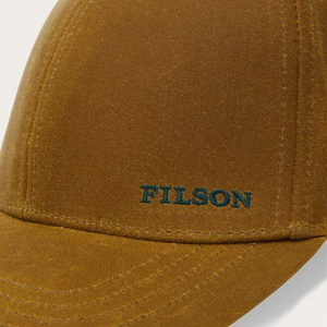 Filson Logger Cap Oil Finish Tin Cloth lippalakki, ruskea, logo
