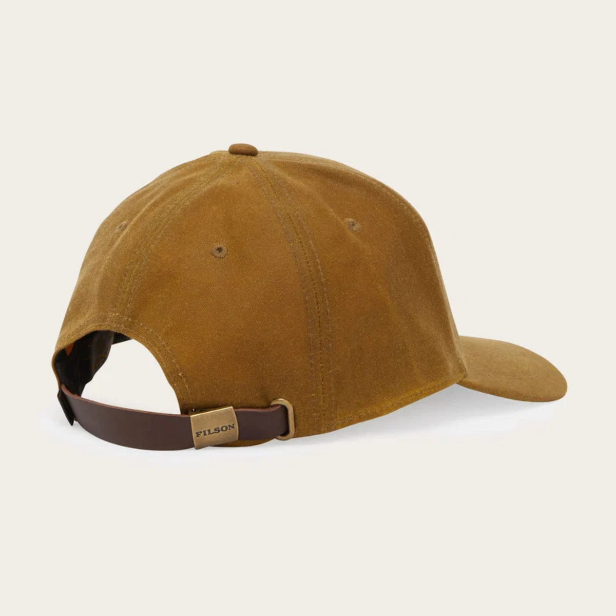 Filson Logger Cap Oil Finish Tin Cloth lippalakki, ruskea, säädettävä kiristys nauha