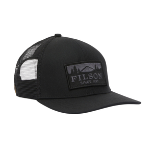 Filson Logger Mesh Cap Oil Finish Tin Cloth lippalakki, musta