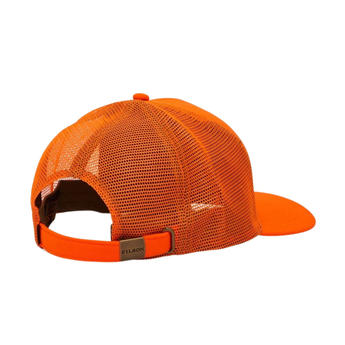 Filson Logger Mesh Cap Piece Dyed Oiled Cotton lippalakki, oranssi, Kuvattuna takaverkosta.