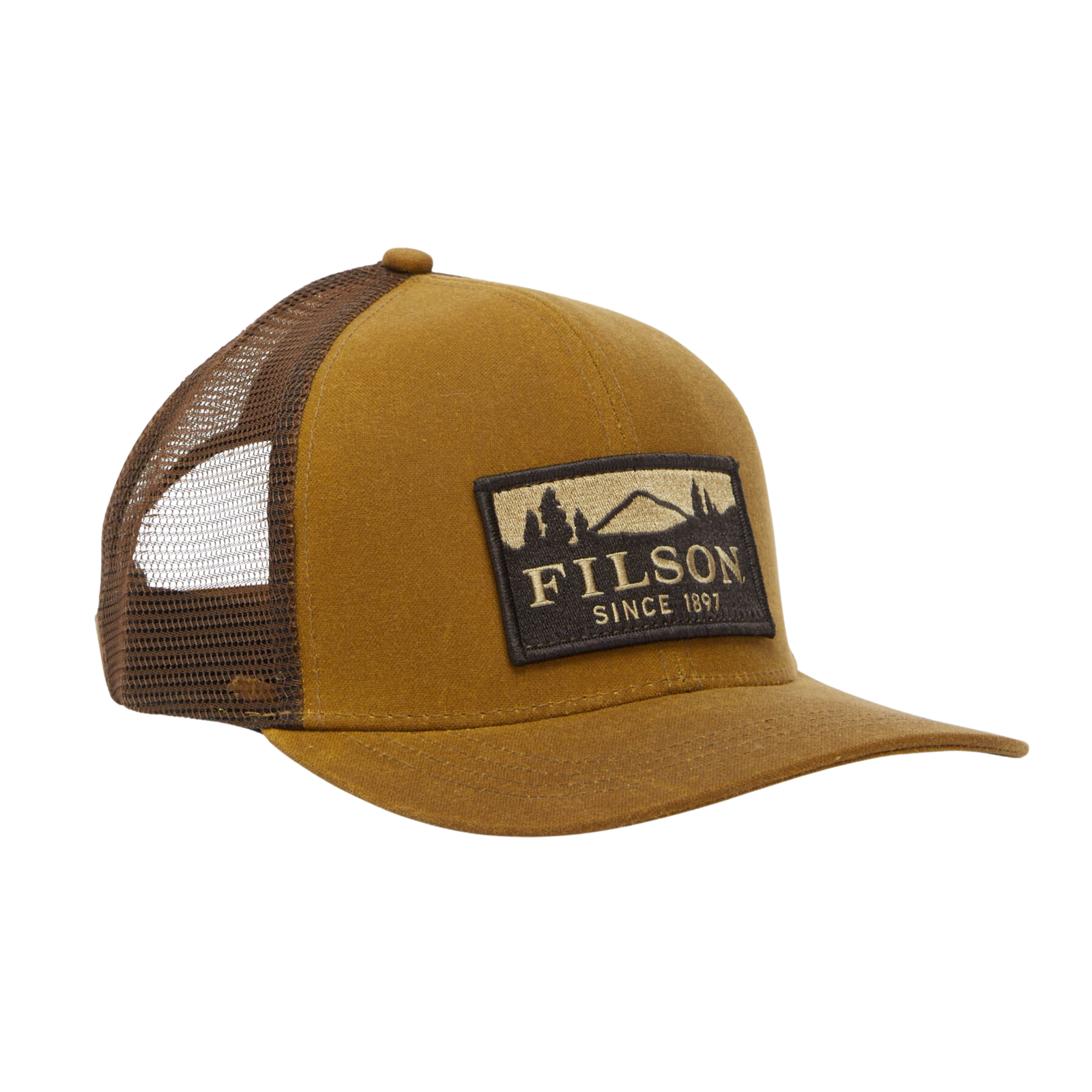 Filson Logger Mesh Cap Oil Finish Tin Cloth lippalakki, ruskea