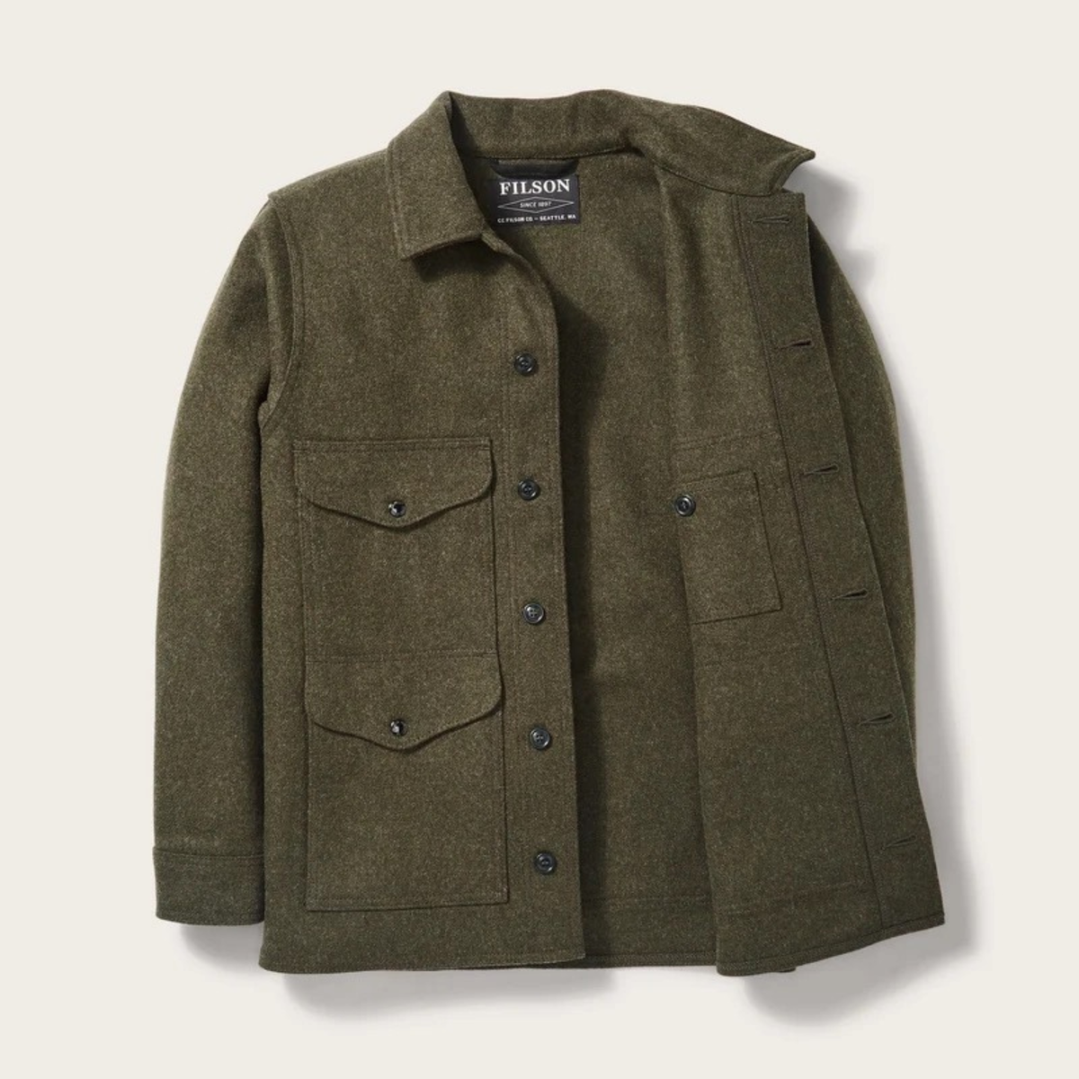 Filson Mackinaw Cruiser 26oz Wool miesten takki, vihreä