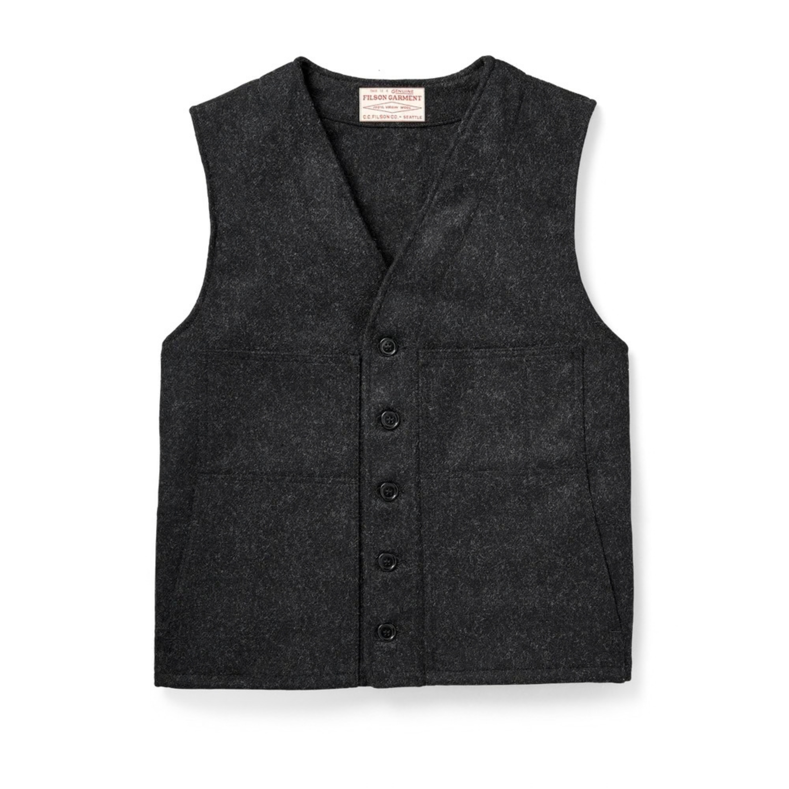 Filson Mackinaw Wool Vest miesten villaliivi, hiilenharmaa