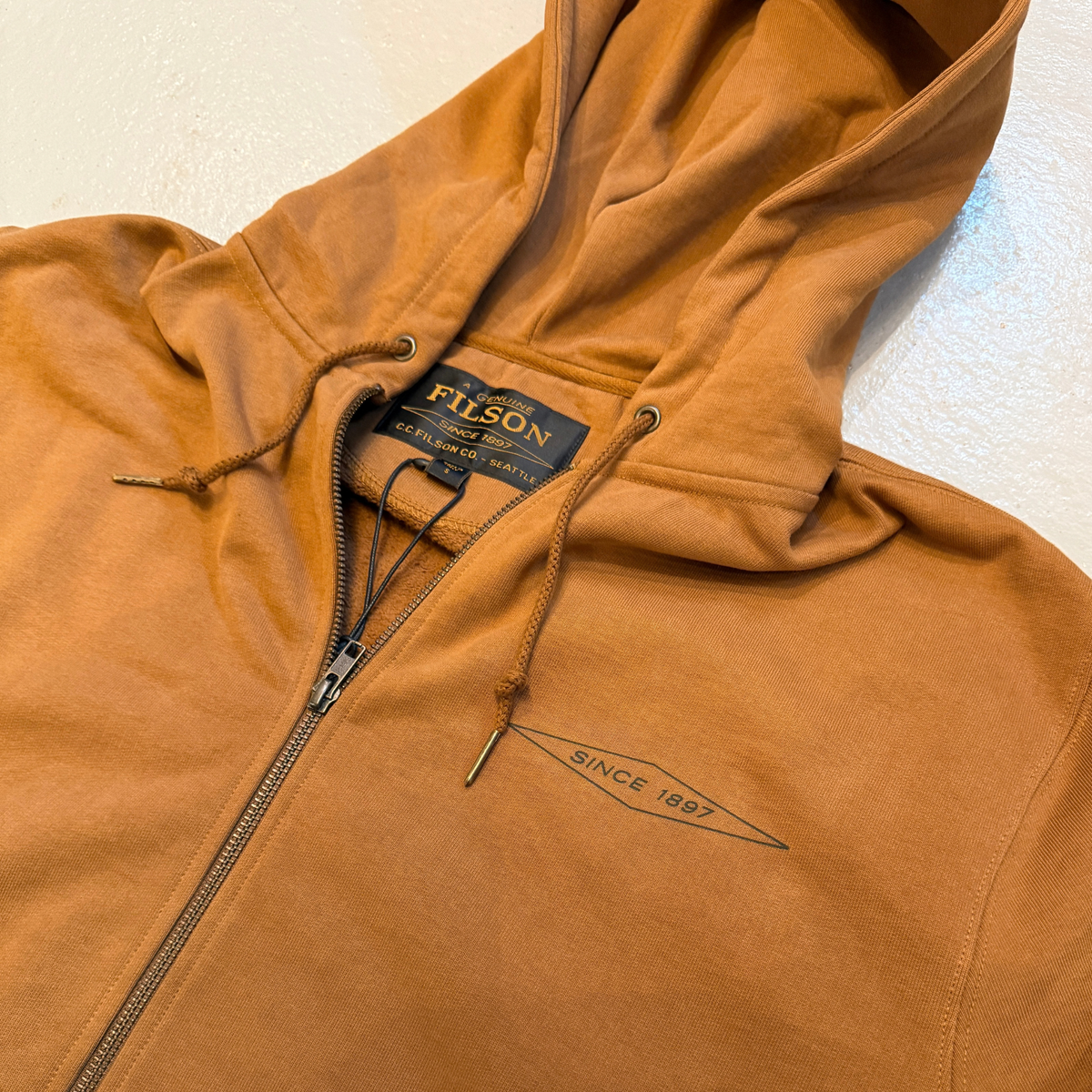 Filson Outrider  miesten vetoketjullinen huppari, punaruskea