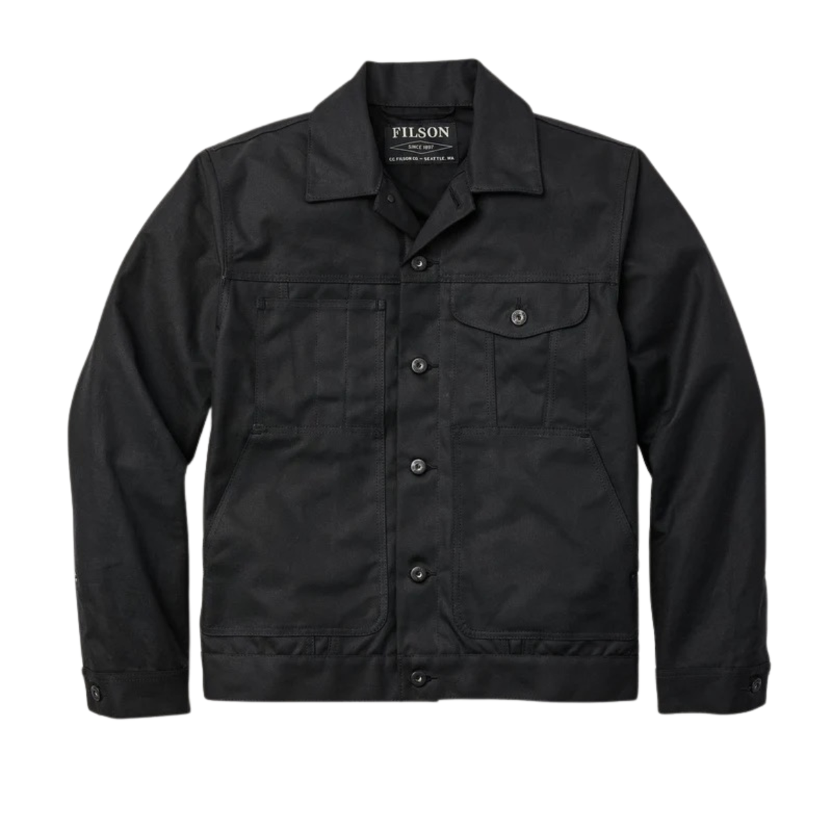 Filson Tin Cloth Short Lined Cruiser miesten takki, musta