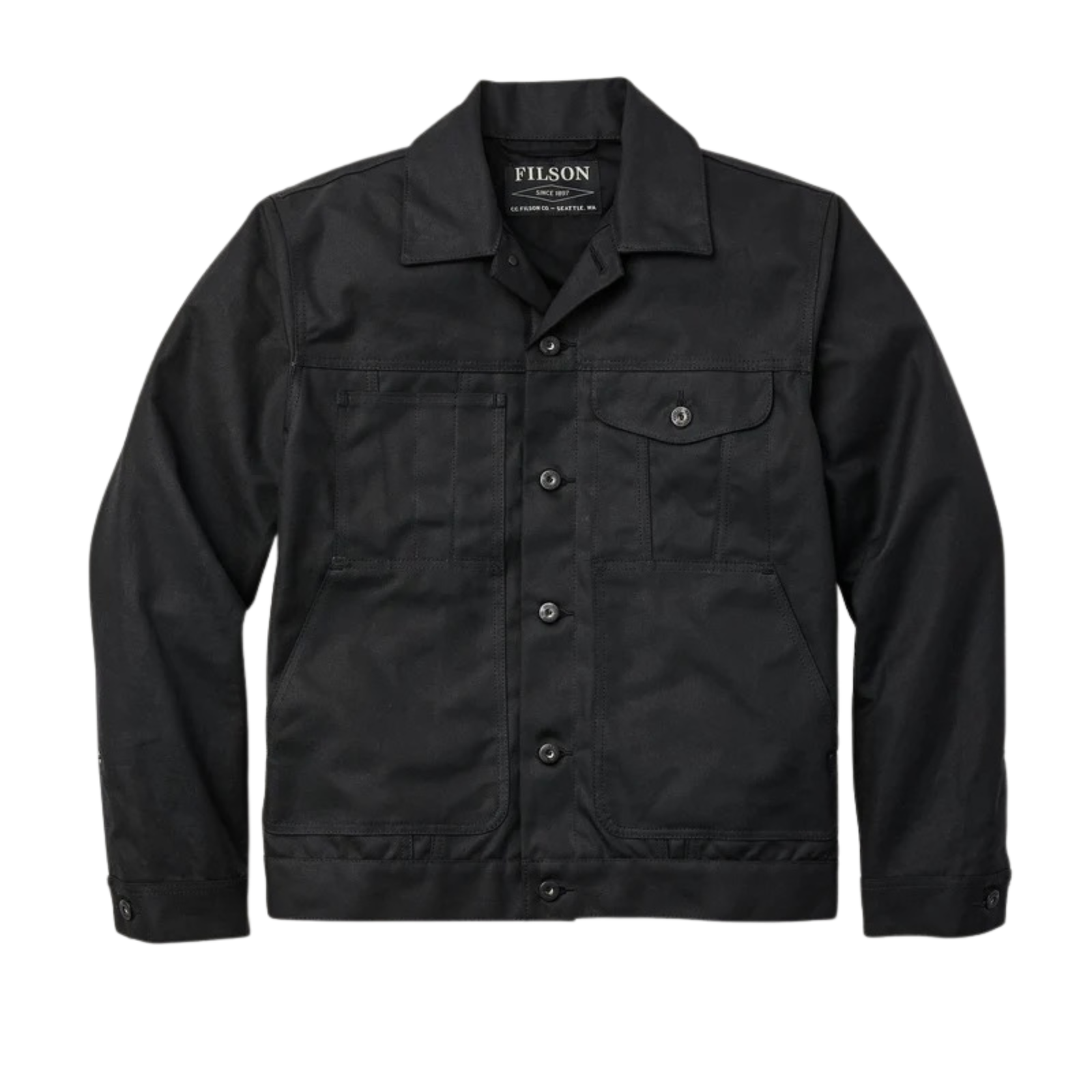 Filson Tin Cloth Short Lined Cruiser miesten takki, musta