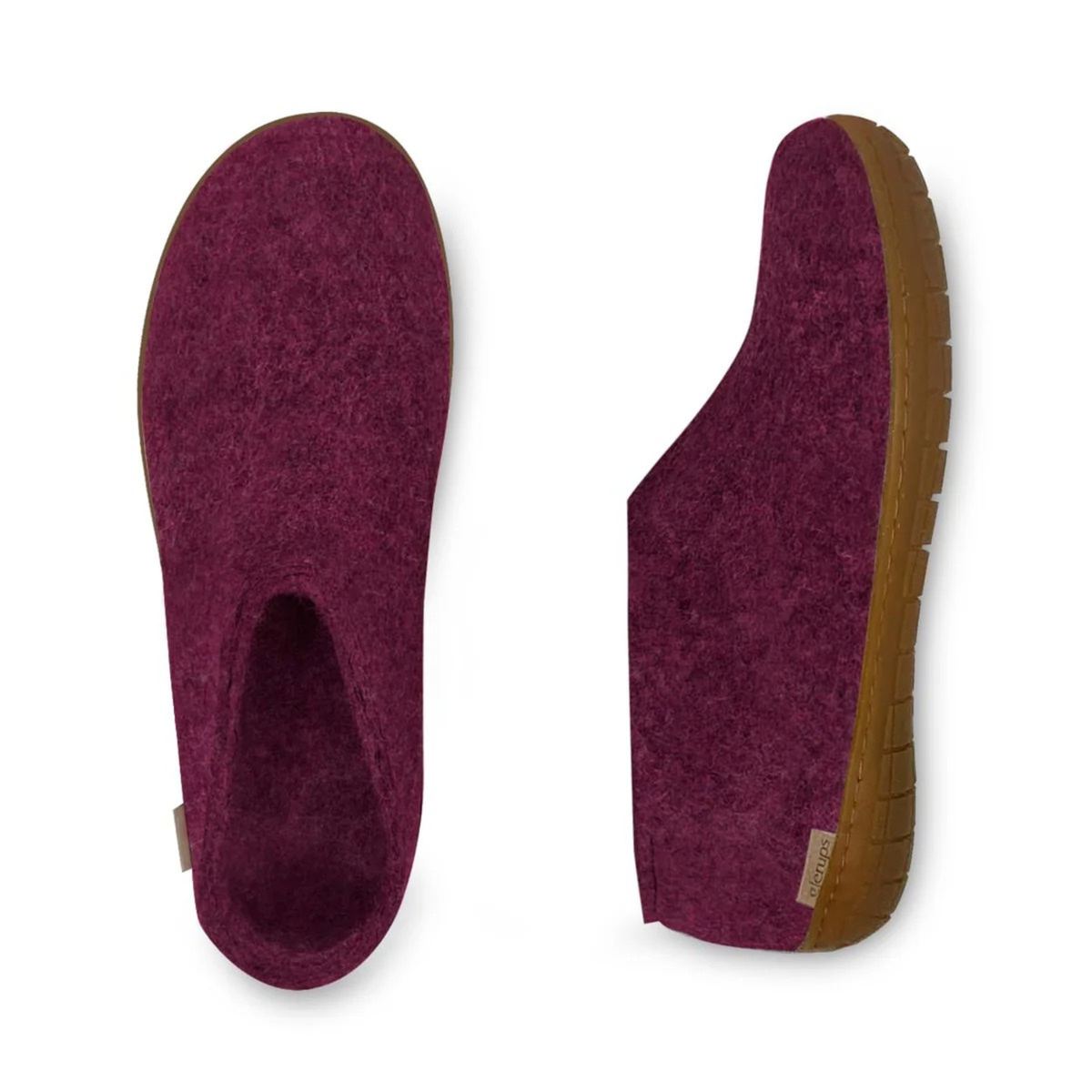 Glerupsin Shoe-mallin villatohvelit karpalonvärisenä.