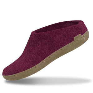 Glerups Slip On -villatohvelit karpalo | Nahkapohja