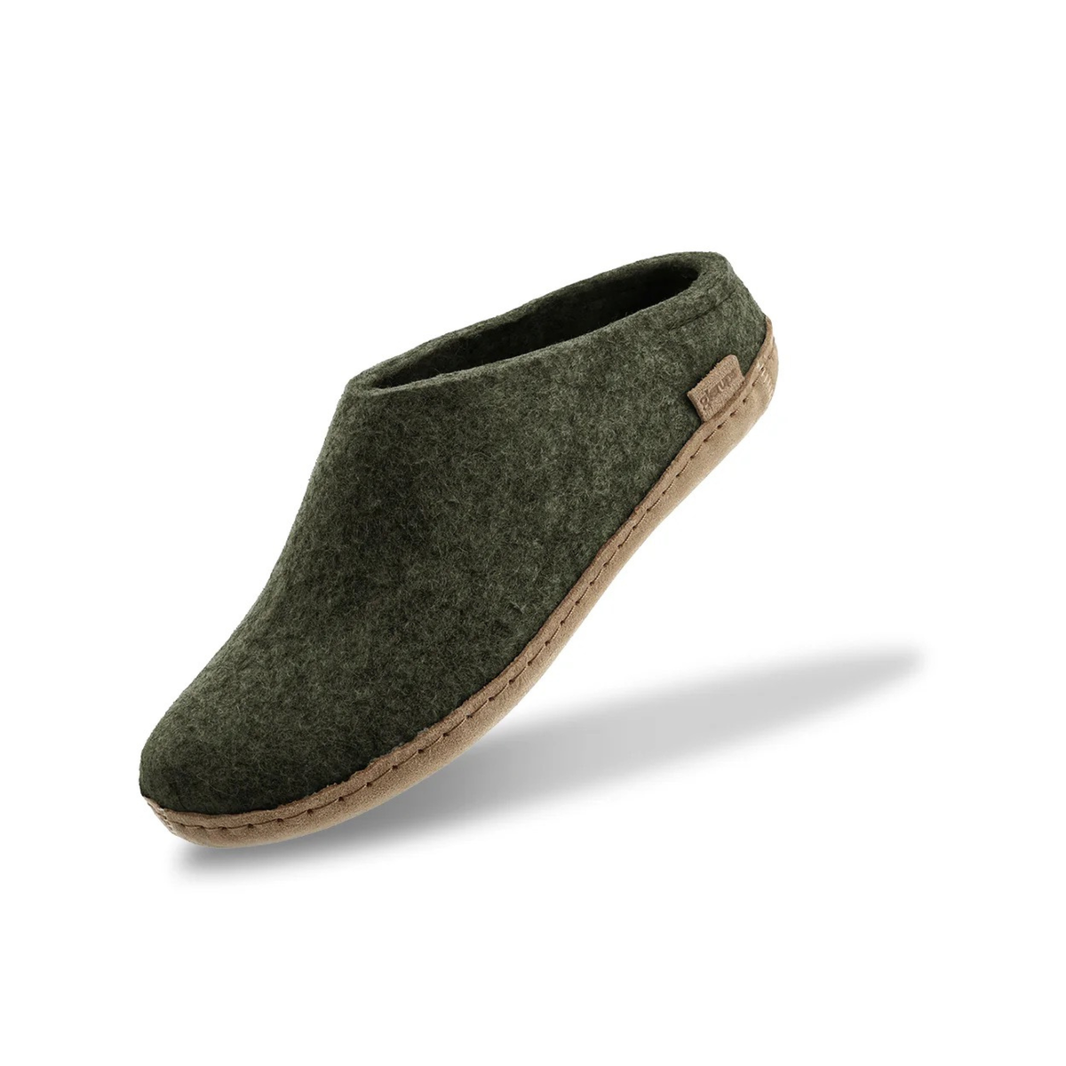 Glerups Slip On villatohvelit vihreä | Nahkapohja