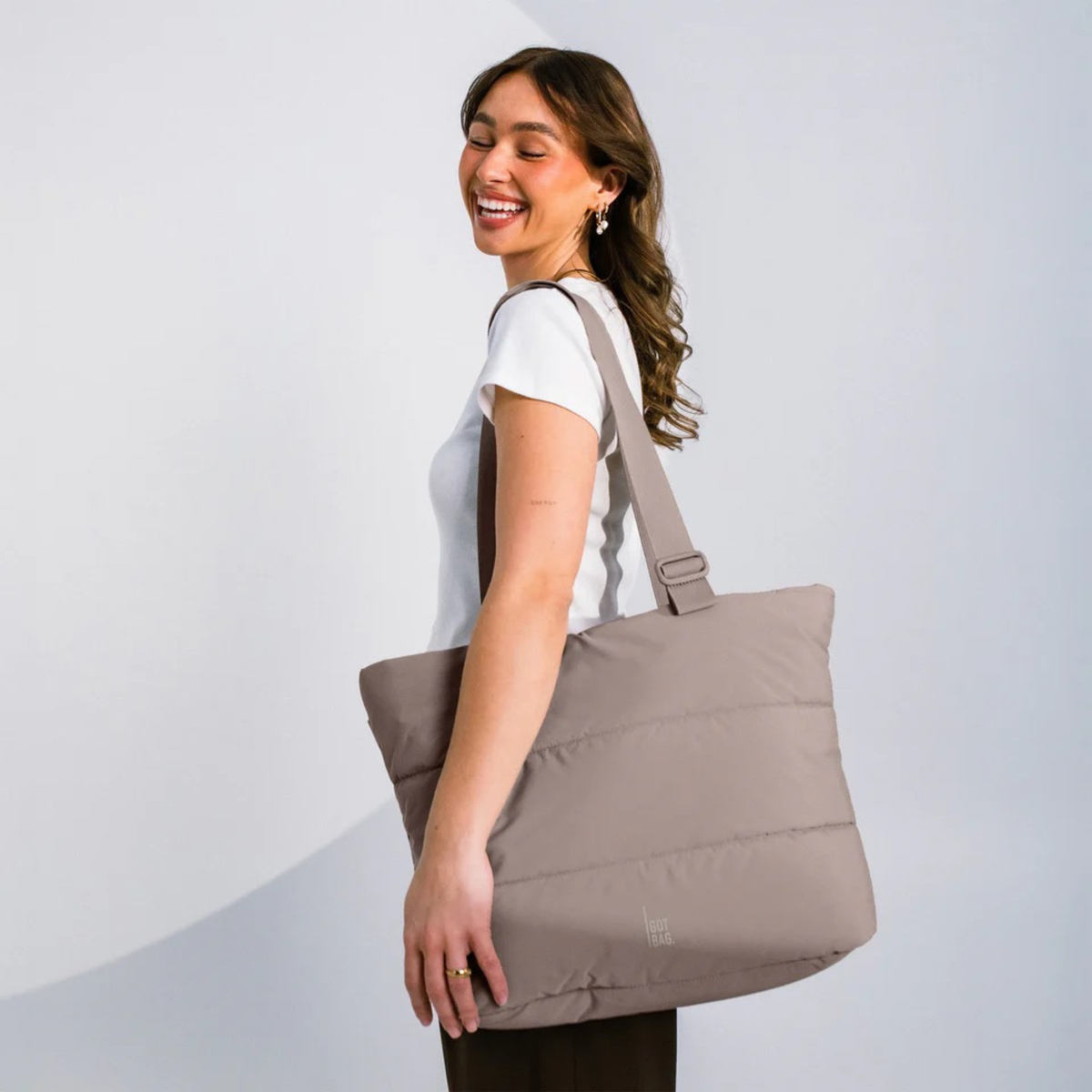 Got Bag Puffer Tote Bag oyster