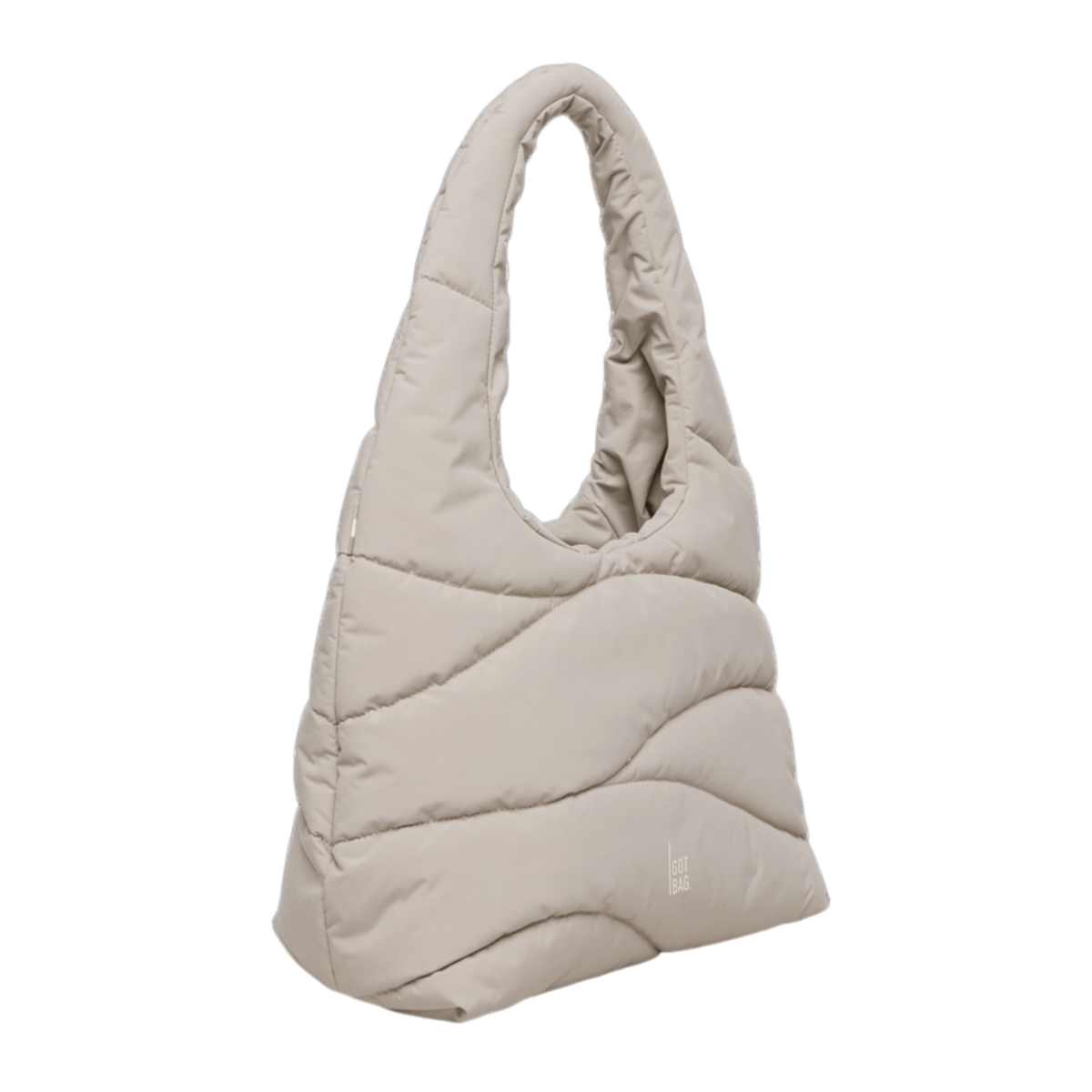 Got Bag Wavy Puffer Shoulder Bag, vaaleanbeige