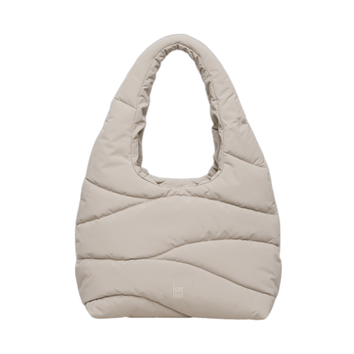 Got Bag Wavy Puffer Shoulder Bag, vaaleanbeige