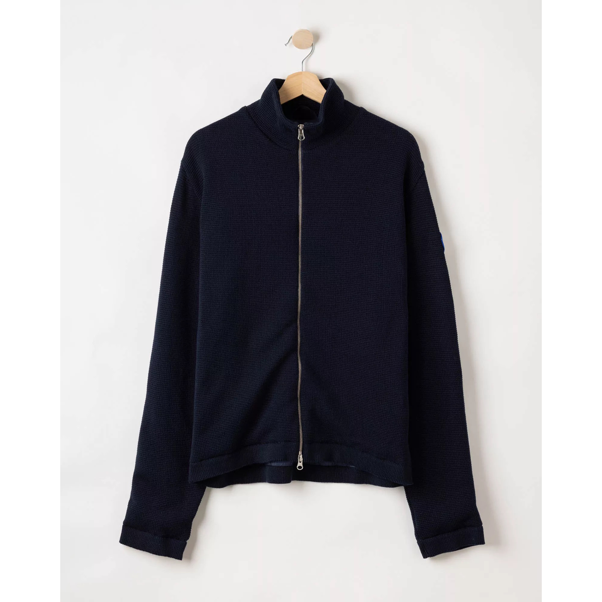 Holebrook Albrekt Fullzip WP miesten tuulenpitävä puuvillaneuletakki, navy, edestä kuvattuna.