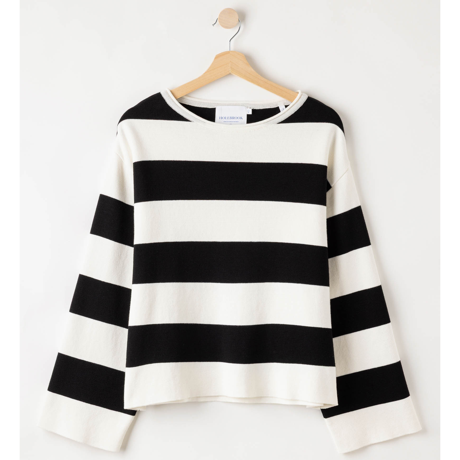 Kuvassa on Holebrook Lissie naisten raidallinen puuvillaneule.