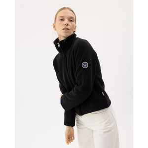 Holebrook Windproof Essie Full Zip neule, musta, logosta kuvattuna.