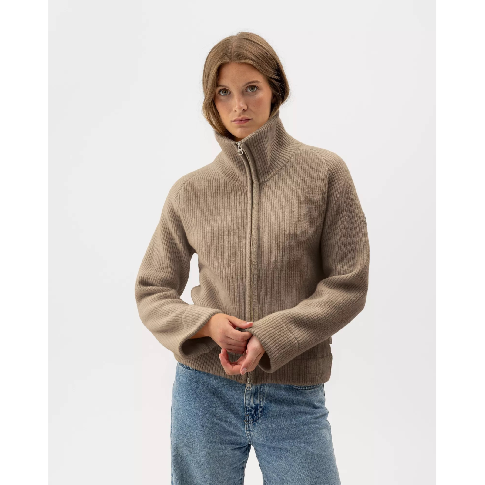 lebrook Windproof Essie Full Zip neule, khaki