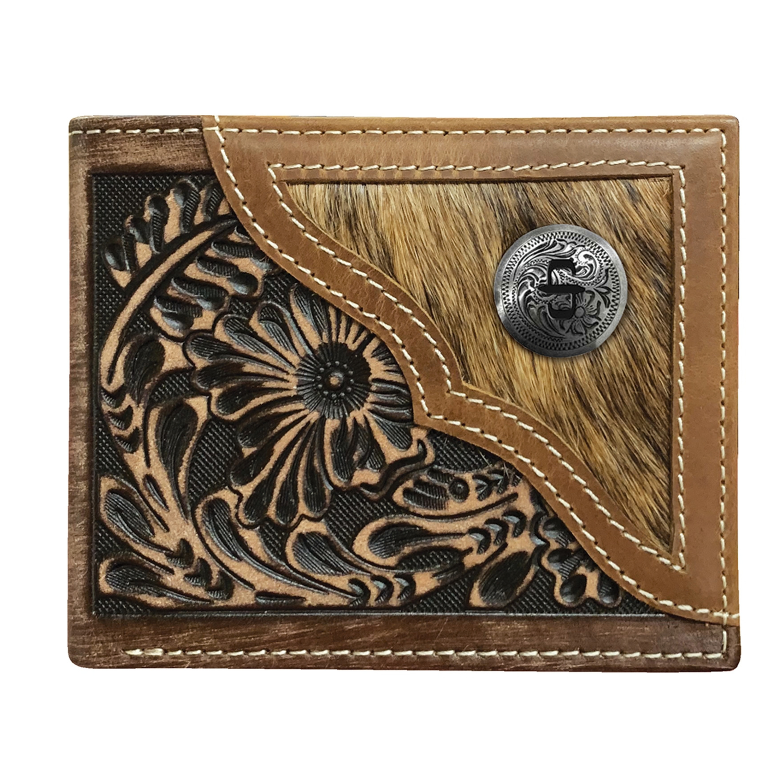 Stetson Hair-On-Hide Concho Leather lompakko