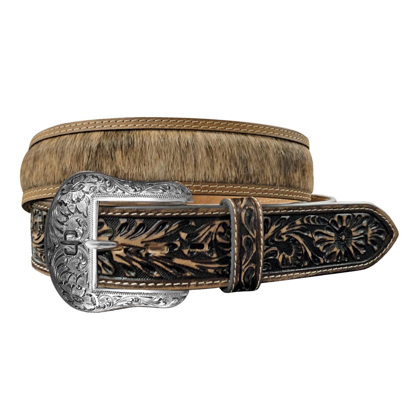 Stetson Hair-On-Hide Tooled miesten nahkavyö