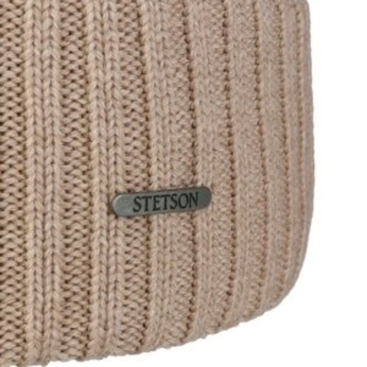 Stetson Merino Beanie pipo,beige , logo