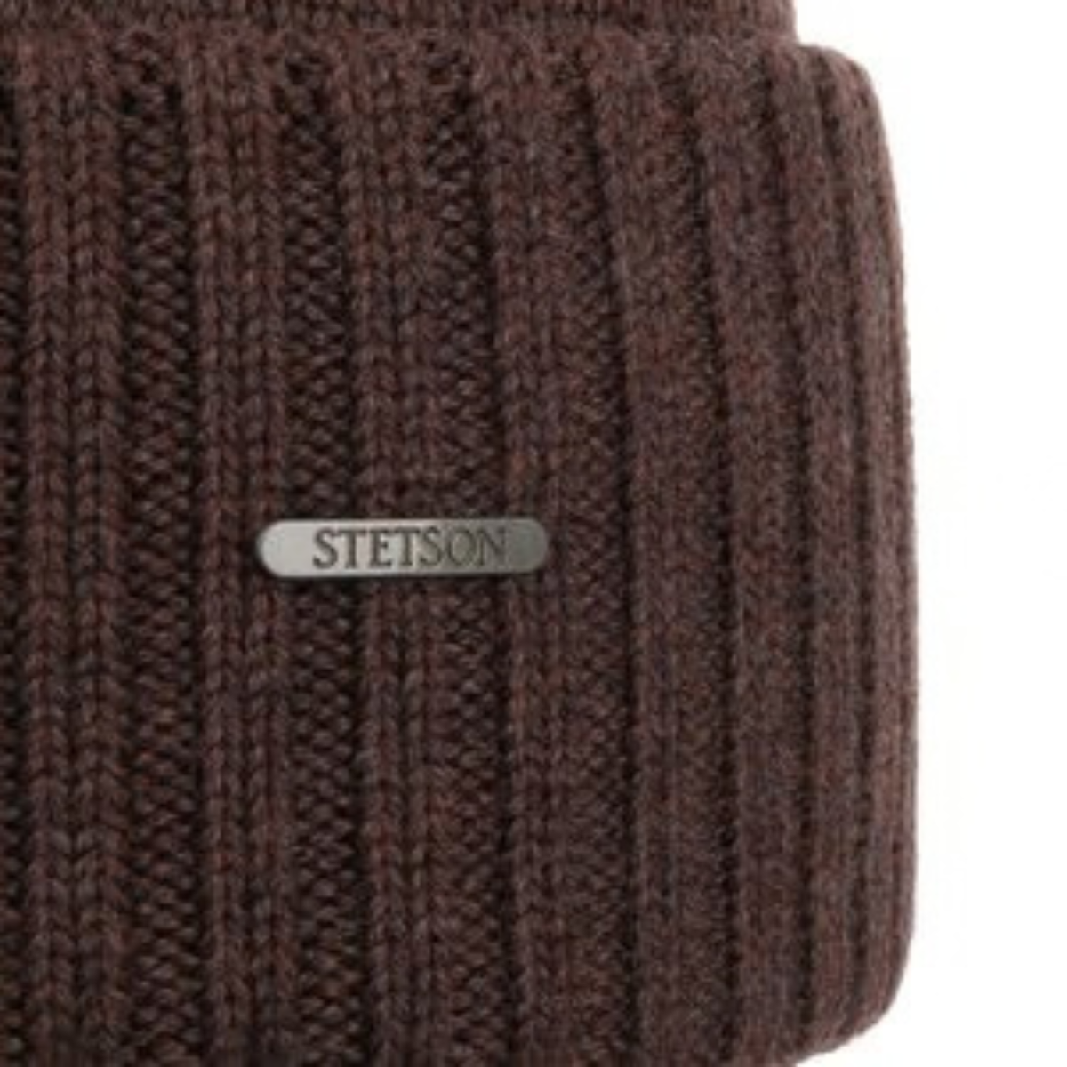 Stetson Merino Beanie pipo, ruskea, logo