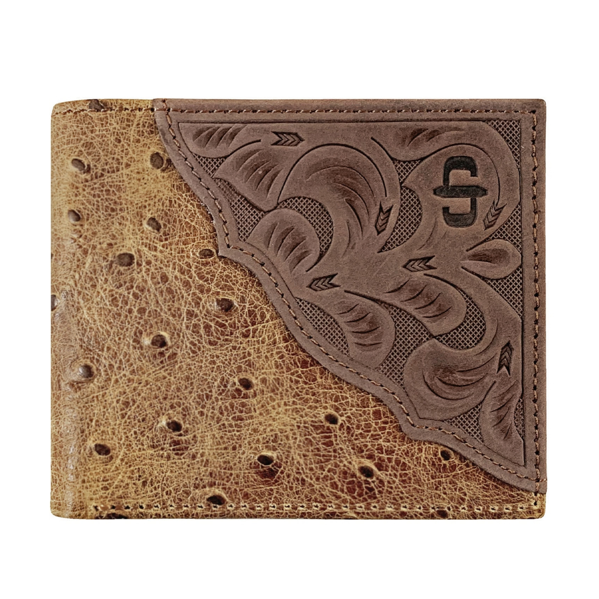Stetson Ostrich Embossed Leather miesten lompakko, ruskea