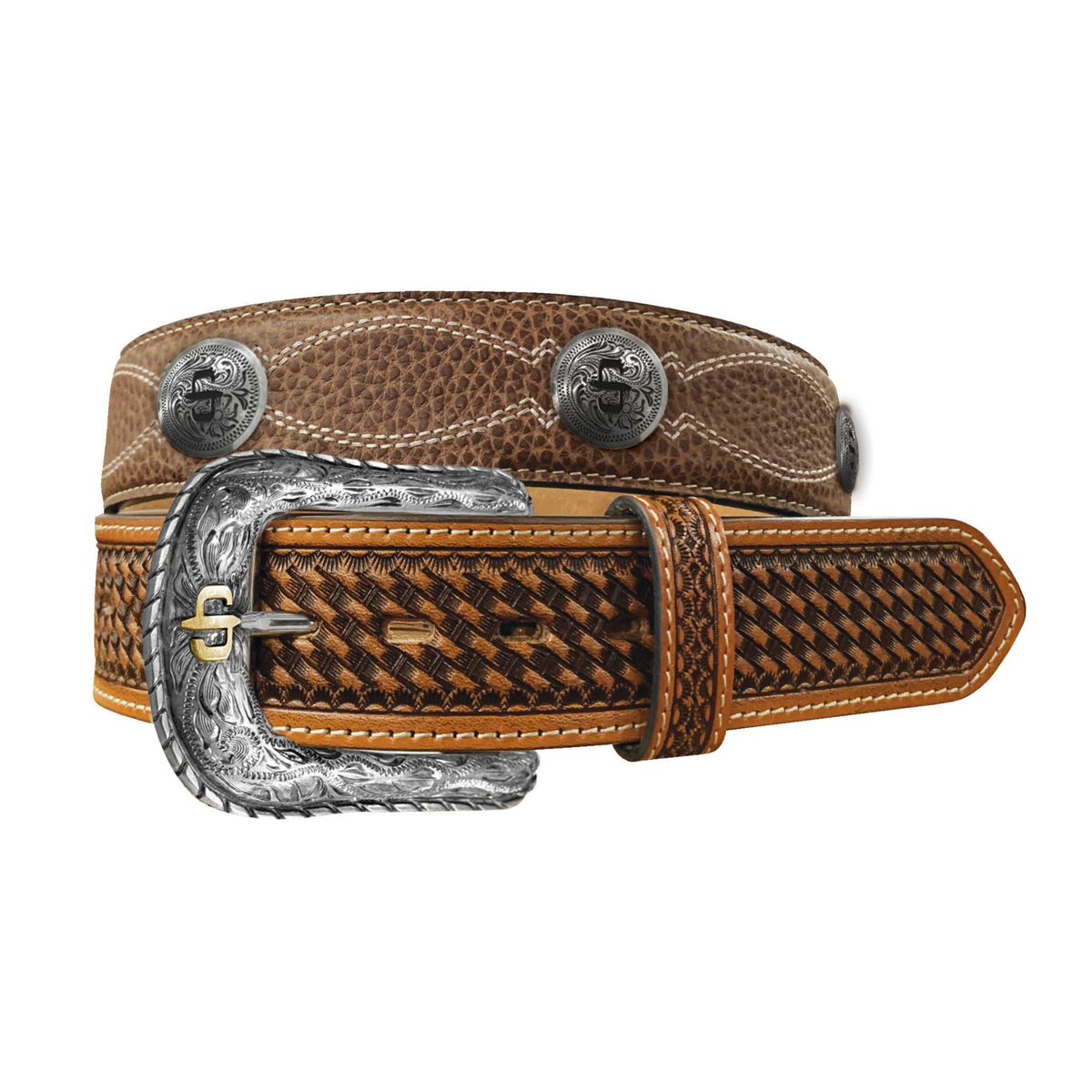 Stetson Pebble Leather Basket Weave nahkavyö