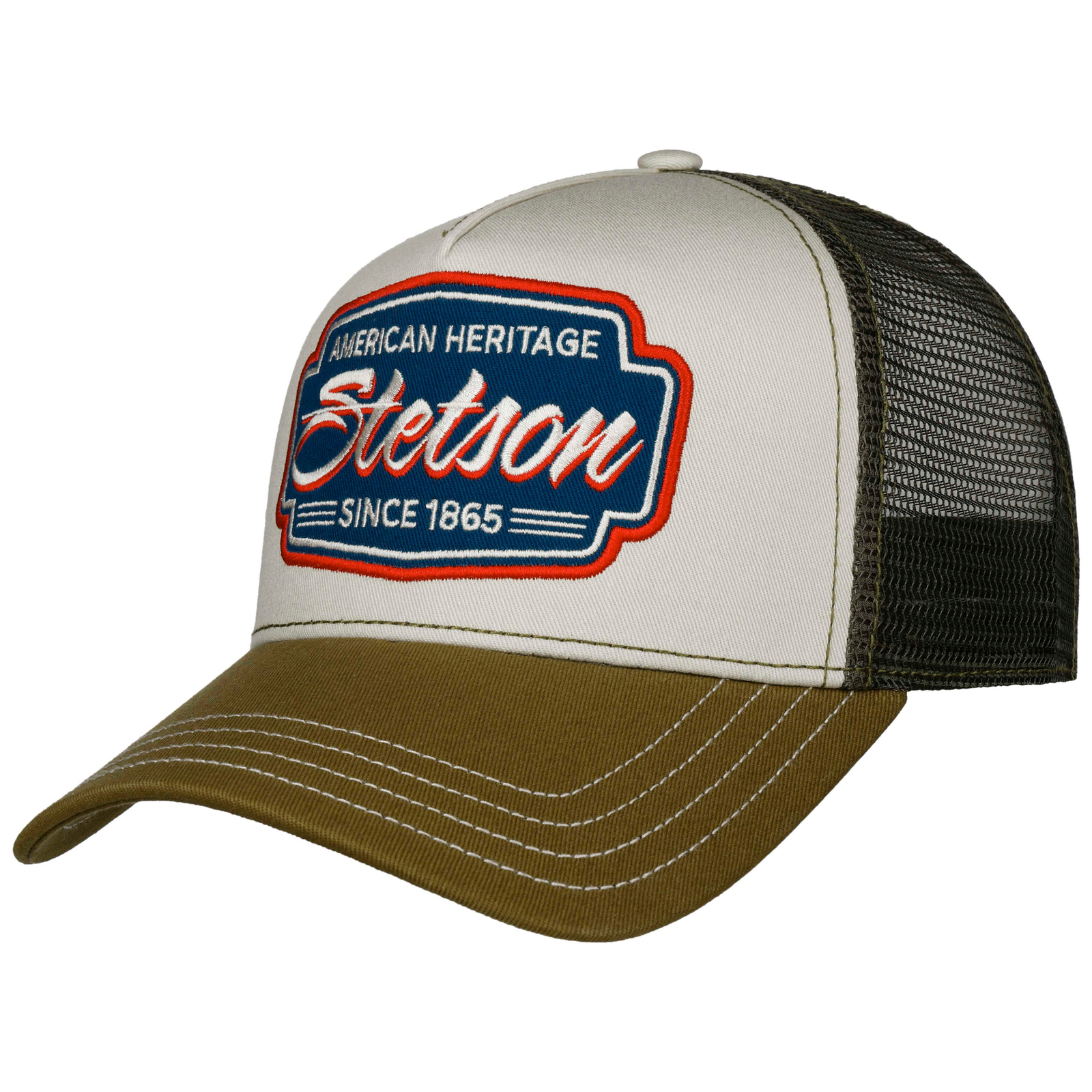 Stetson trucker Cap Classic Race lippiksessä on näyttävä Stetson logo. Tuotekuva.