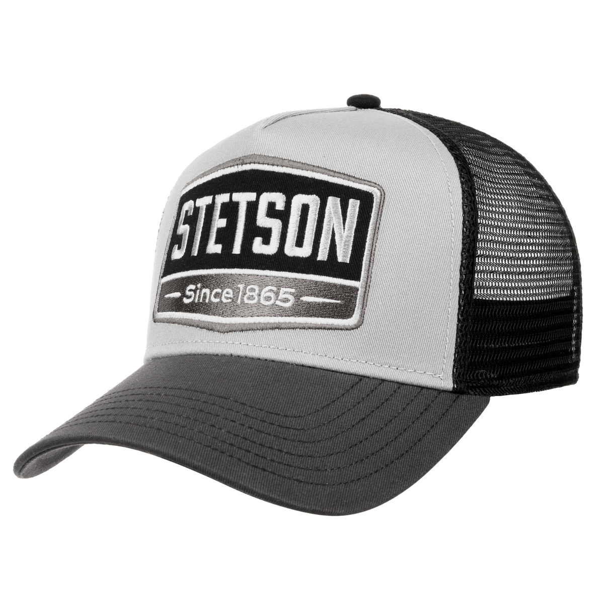 Stetson Trucker Cap Gasoline lippis, musta/harmaa