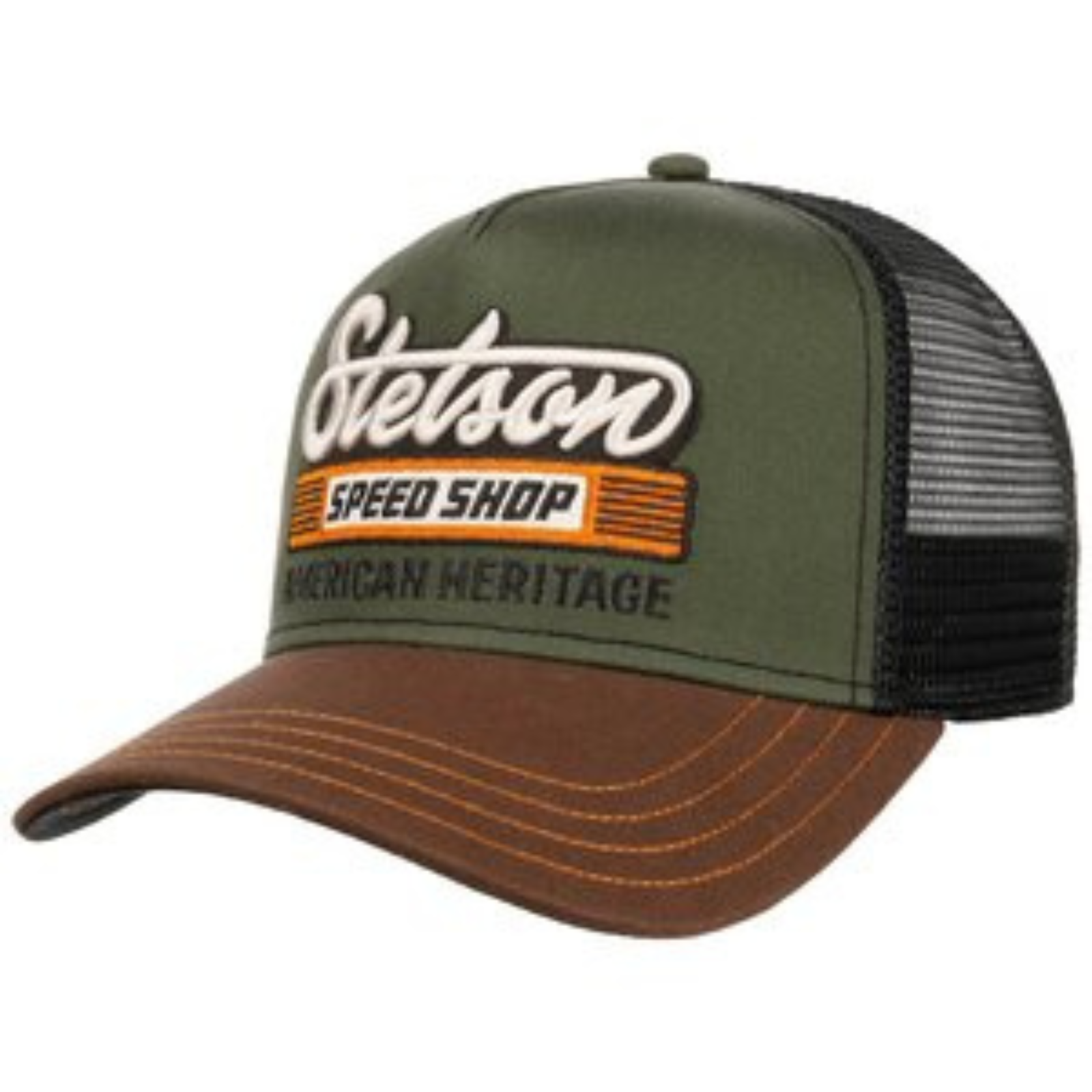 Stetson Trucker Cap Speed Shop, chestnut/olive