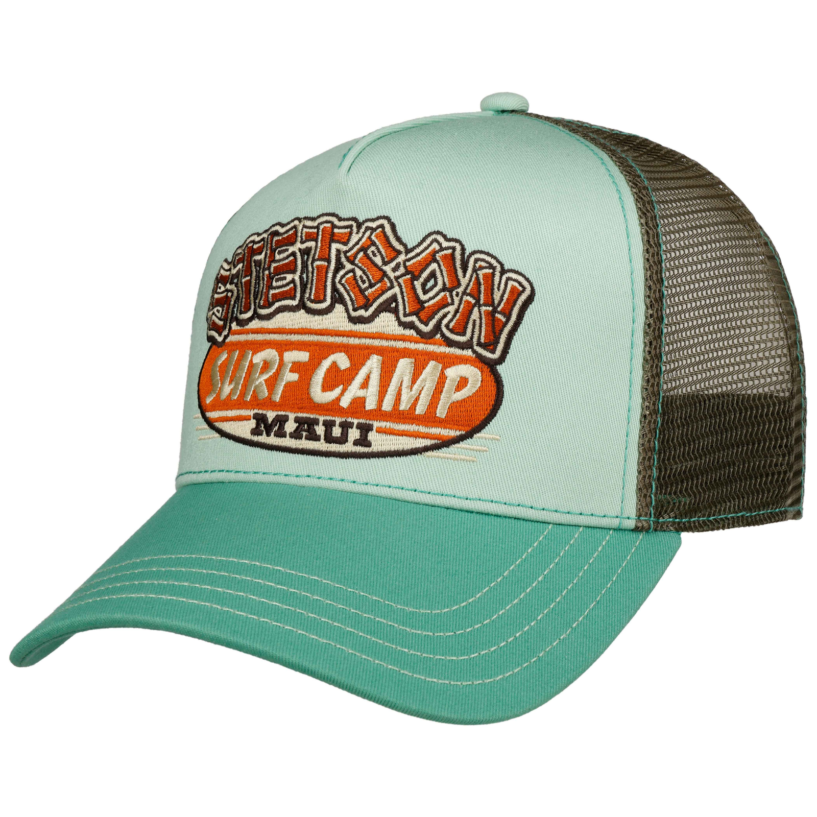 Stetson Trucker Cap Surf Camp, vaaleanvihreä