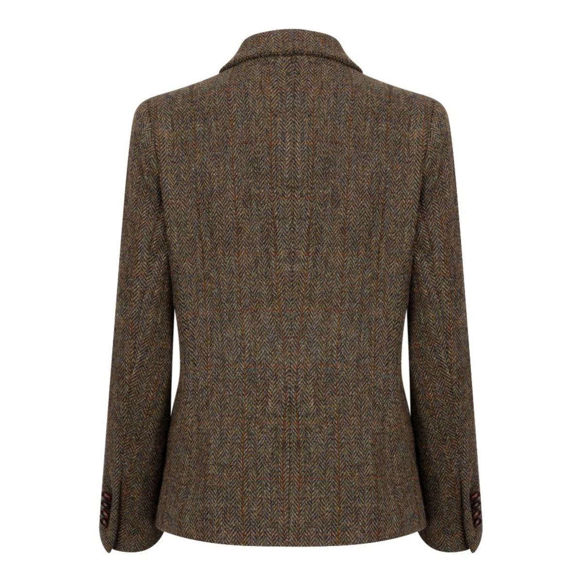 Walker and Hawkes  Harris Tweed Featherstone naisten Blazer, Charcoal. Selästä kuvattuna.