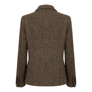 Walker and Hawkes  Harris Tweed Featherstone naisten Blazer, Charcoal. Selästä kuvattuna.