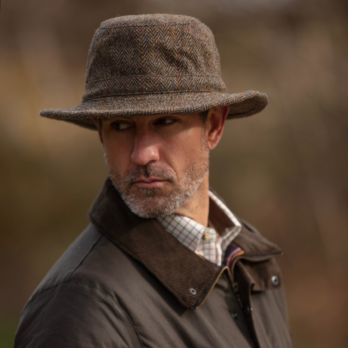 Walker and Hawkes Harris Tweed Berkeley lierihattu, Charcoal