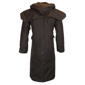 Walker and Hawkes Stockman Cape Coat öljykangastakki Unisex, ruskea, selkä