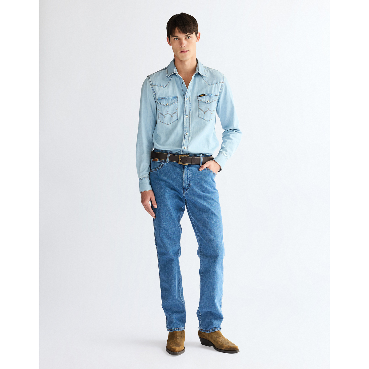 Wrangler Metal Loop Brown miesten vyö