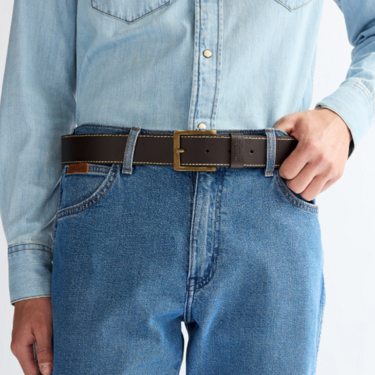 Wrangler Metal Loop Brown miesten vyö