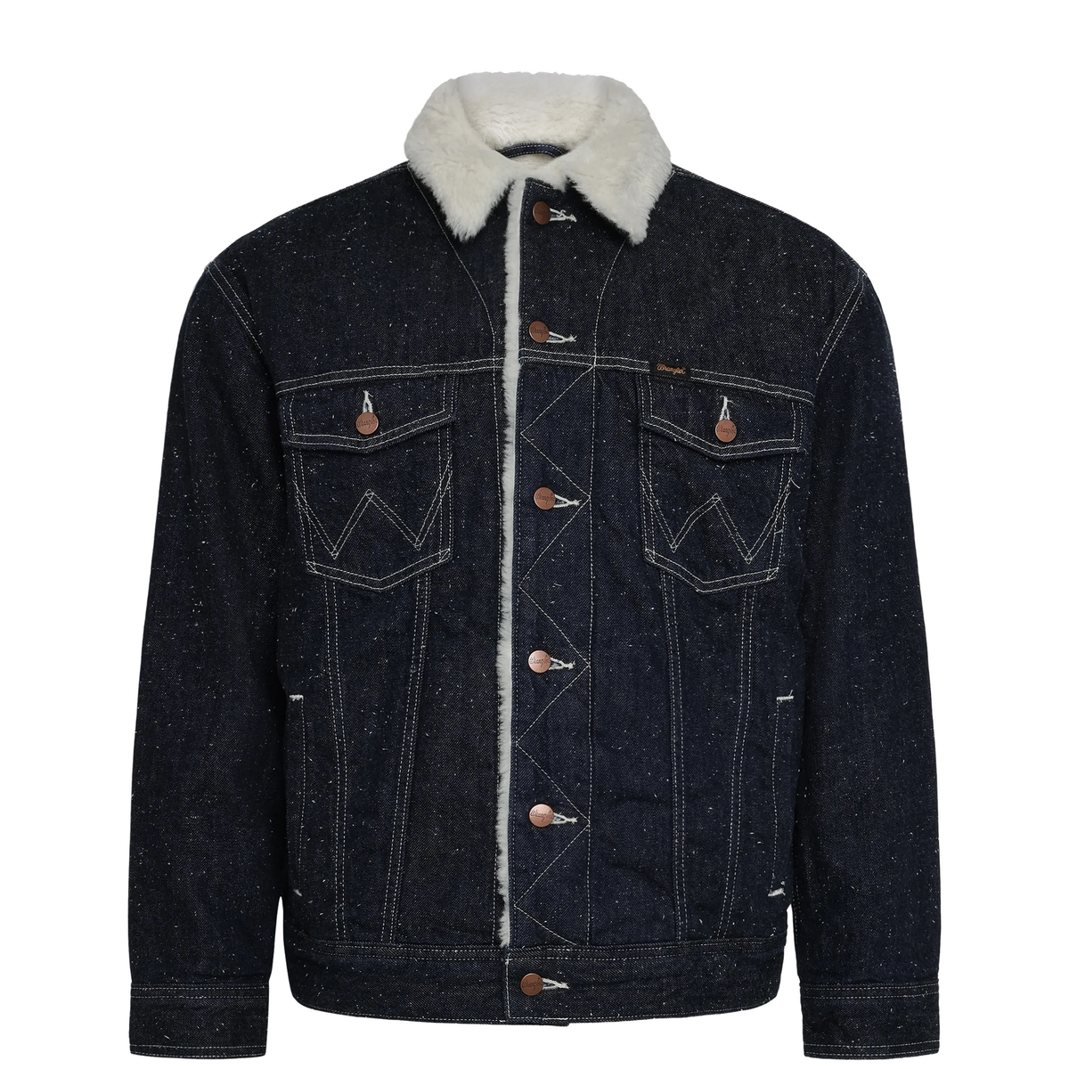 Wrangler Sherpa Anti Fit Jacket Night Sky miesten farkkutakki karvakauluksella
