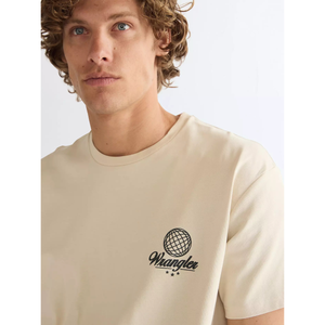 Wrangler Vintage Tee Almond Milk miesten t-paita, luonnonvalkoinen, logo
